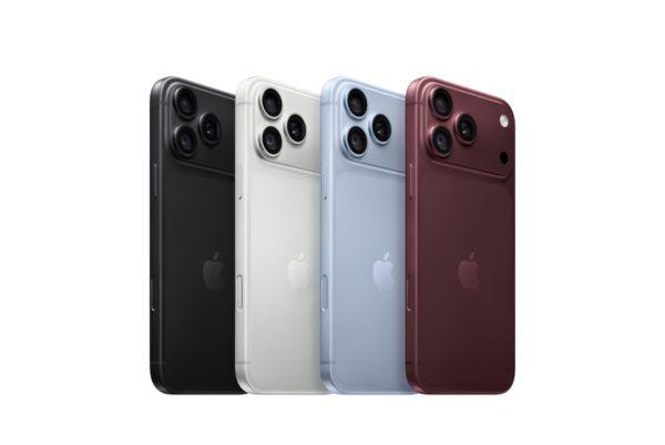 four iPhone 18 Pros are shown in different colours