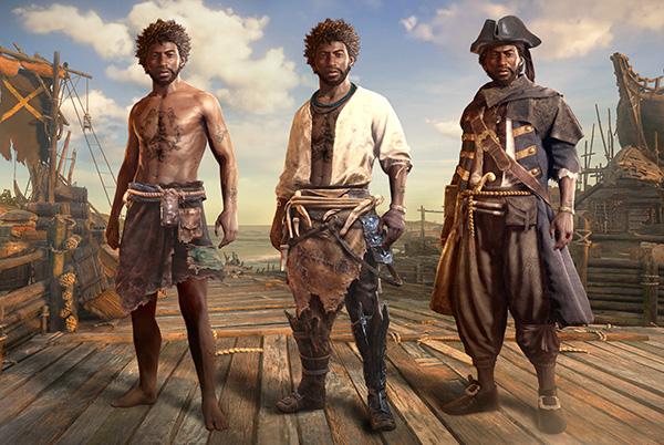 Pirate characters on Skull and Bones