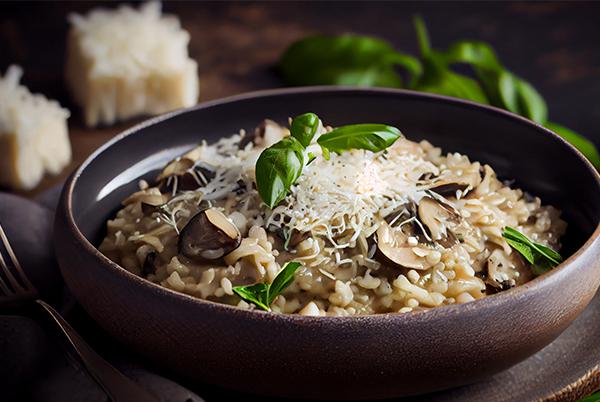 Slow cooker mushroom risotto