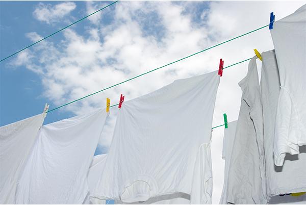 whites drying on washing line