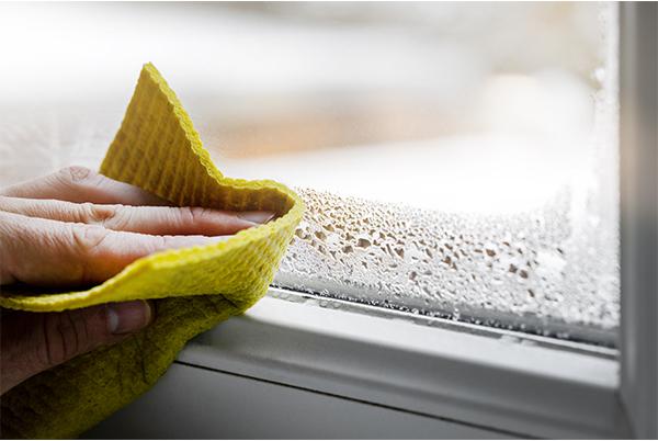 Wiping condensation from windows