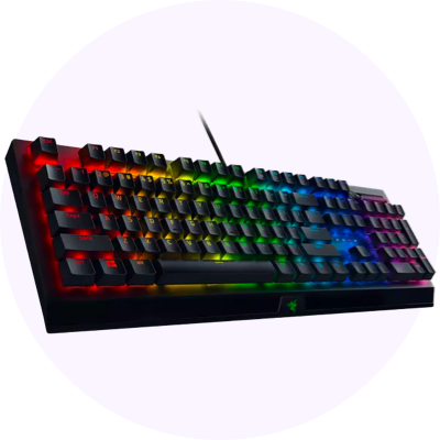 Keyboard with multicoloured lights