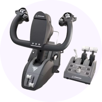a close up of a yoke system