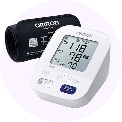 a digital blood pressure monitor with a black and white background