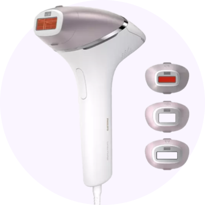 white and pink IPL hair removal device