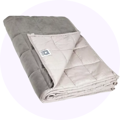 a grey electric blanket folded up