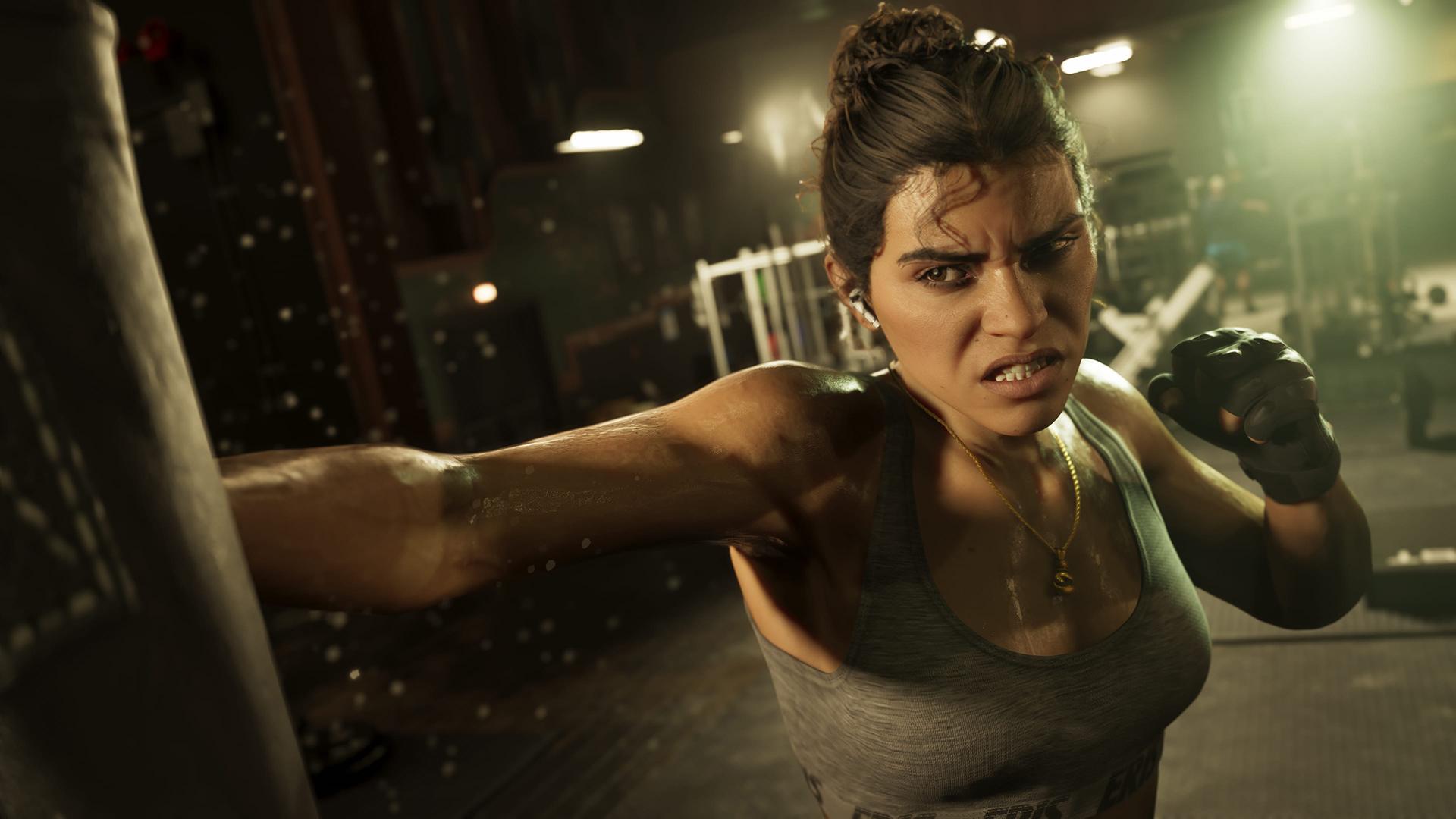 Grand Theft Auto VI screenshot of a woman boxing