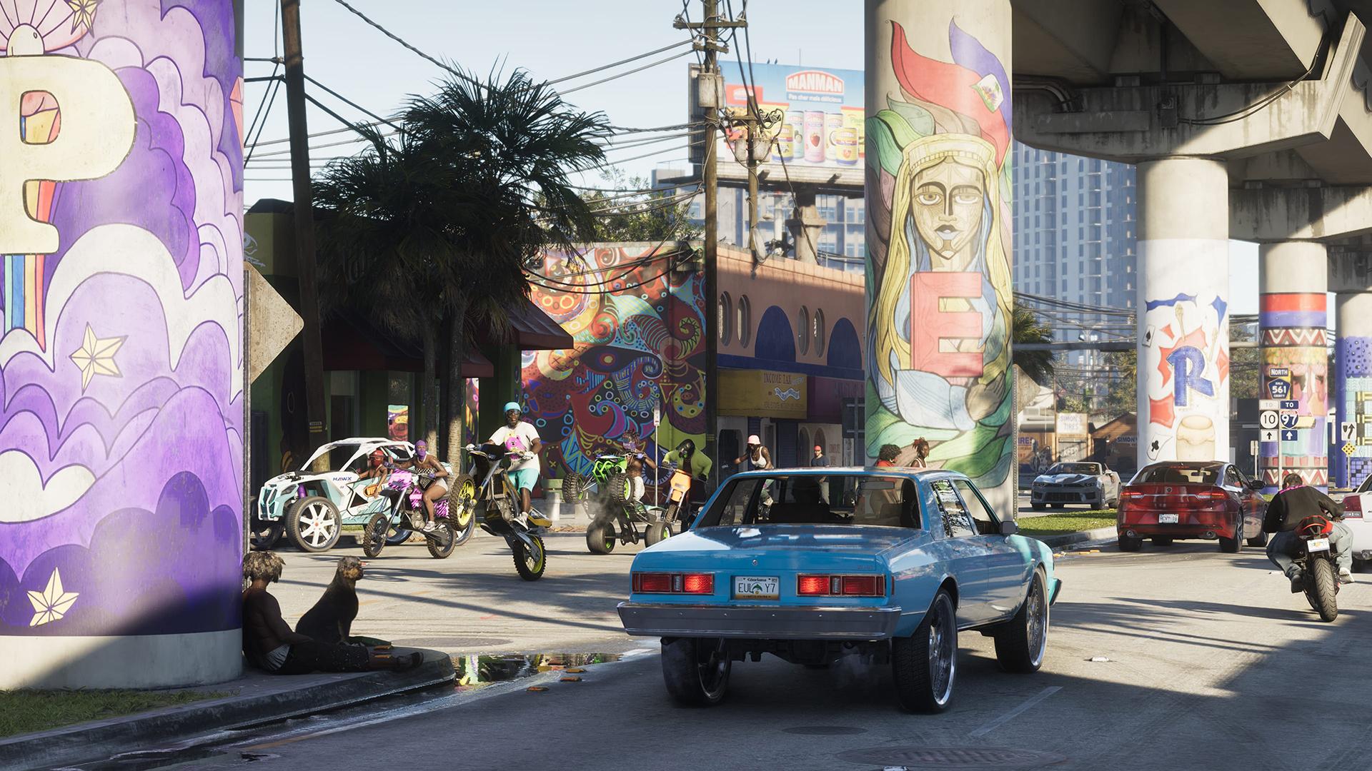 Grand Theft Auto VI screenshot of a road in a city