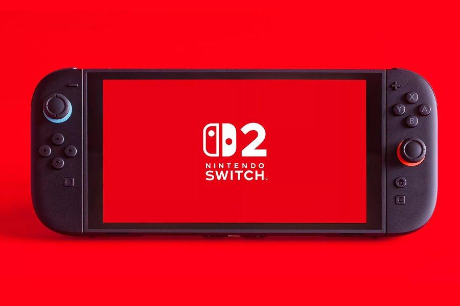 A Nintendo Switch 2 on a red background