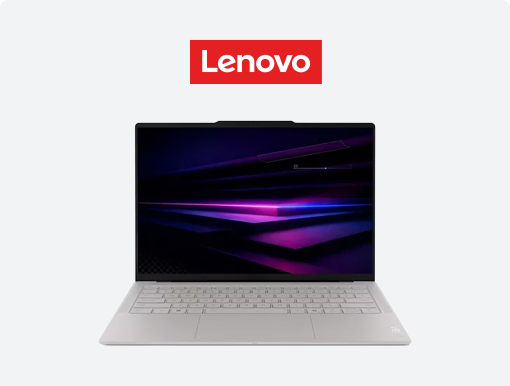 Imagery of Lenovo laptop plus logo