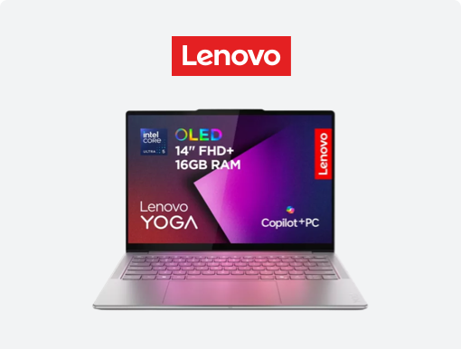 Imagery of Lenovo Yoga Slim 7 laptop plus logo