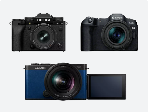 Shop our amazing range of mirrorless cameras.
