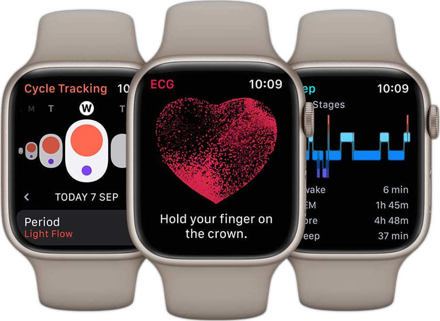 Apple watch faces showing health features