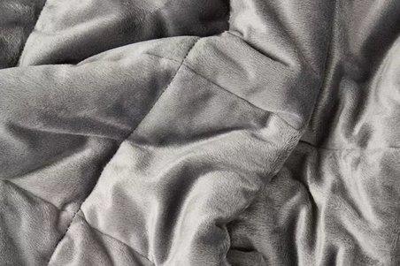a close up of a grey electric blanket