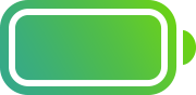 icon of a green, full battery
