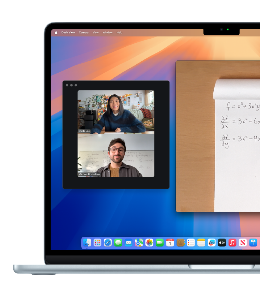 a MacBook with a video chat on the screen