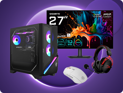 Gaming PC, gaming monitor and gaming accessories