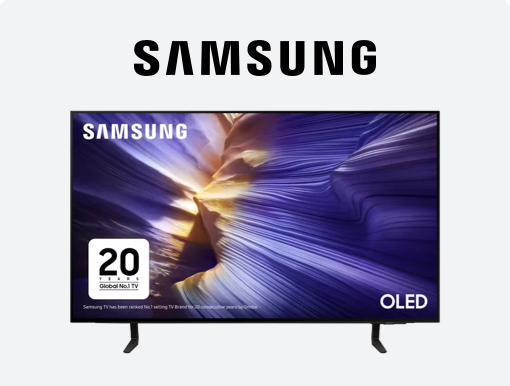 Imagery of selected Samsung TVs with Logo.