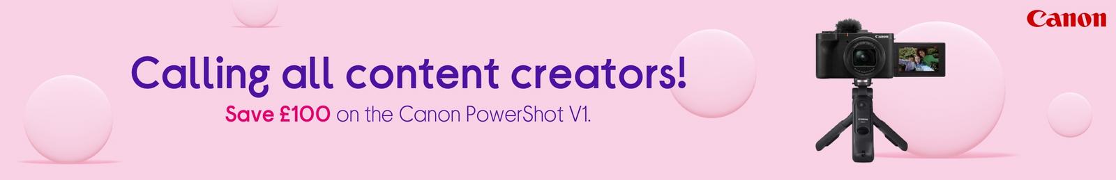 Imagery of Canon PowerShot V1 with Logo