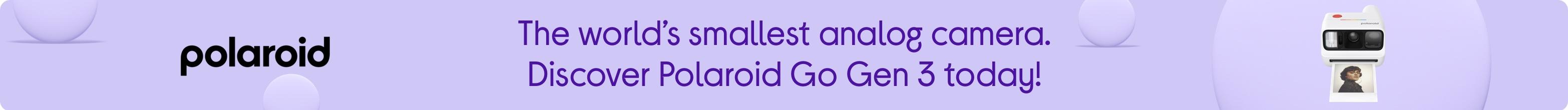 The world’s smallest analog camera. Discover Polaroid Go Gen 3 today!