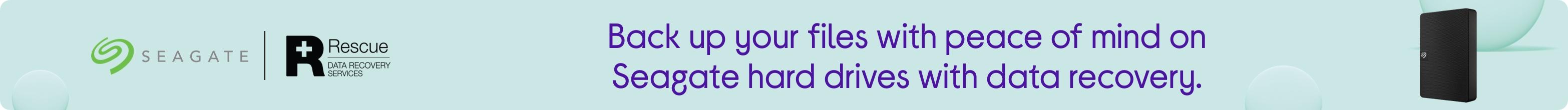 Back up your files with peace of mind on Seagate hard drives with data recovery.
