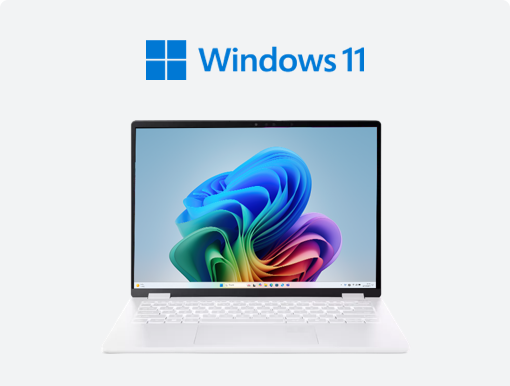 Imagery of Windows 11 laptops with logo.