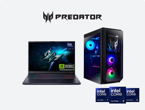 ACER Predator Gaming PC and Gaming Laptop with ACER Predator Logo