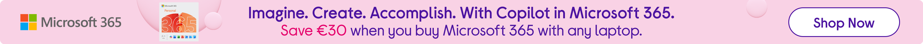 €30 off Microsoft 365 Personal when you buy with any laptop