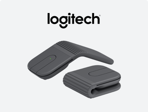 Imagery of Logitech Foldable mouse with Logo