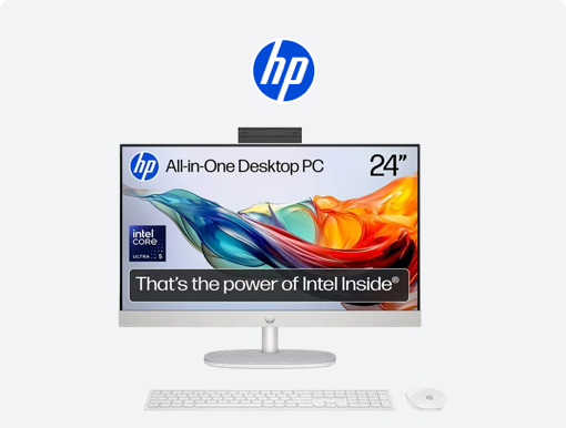 Imagery of HP 24-cr2002na PC plus logo