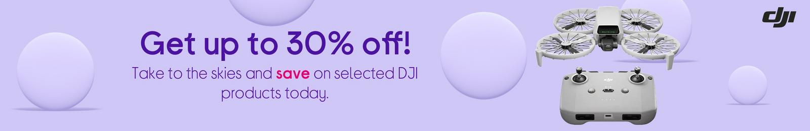 Imagery of DJI products with logo.