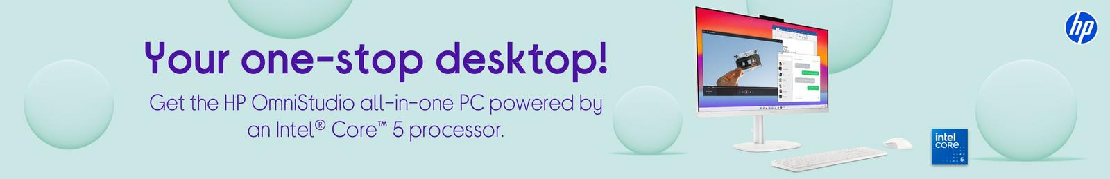 Get the HP OmniStudio all-in-one PC powered by an Intel® Core™ 5 processor.