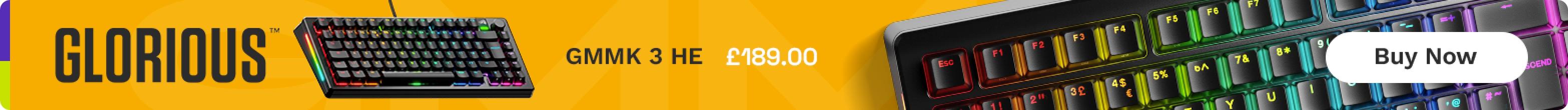 Upgrade your rig with the customisable Glorious GMMK 3 HE 75% gaming keyboard, now only £189.