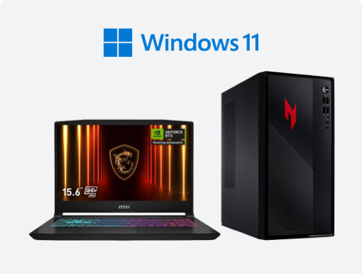Imagery of gaming laptop and desktop