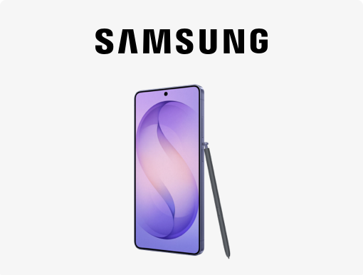 Imagery of Samsung Galaxy S26 phones with logo.