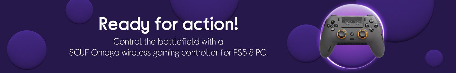 Control the battlefield with a SCUF Omega wireless gaming controller for PS5 & PC.