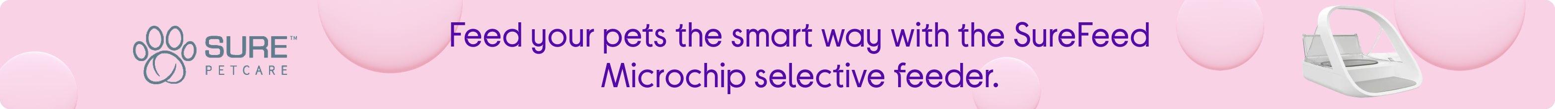 Feed your pets the smart way with the SureFeed Microchip selective feeder.