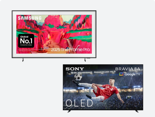 Image of selected 75"+ TVs.