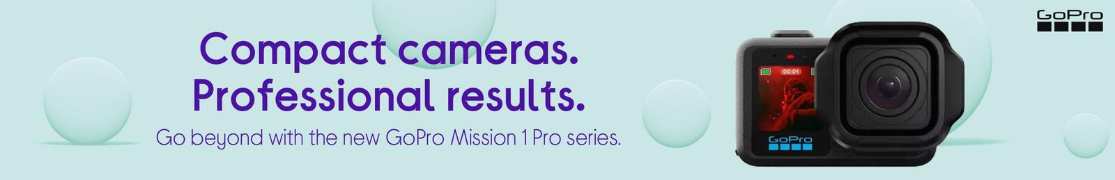 new GoPro Mission 1 Pro series. with logo.