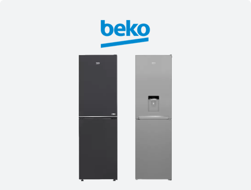BEKO Pro HarvestFresh AeroFlow Fridge Freezer, BEKO Fridge Freezer with Logo.