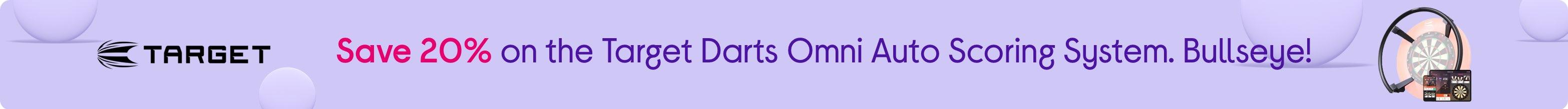 Save 20% on the Target Darts Omni Smart Dartboard. Bullseye!
