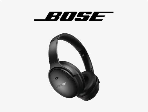 Imagery Bose QuietComfort SC headphones with logo.