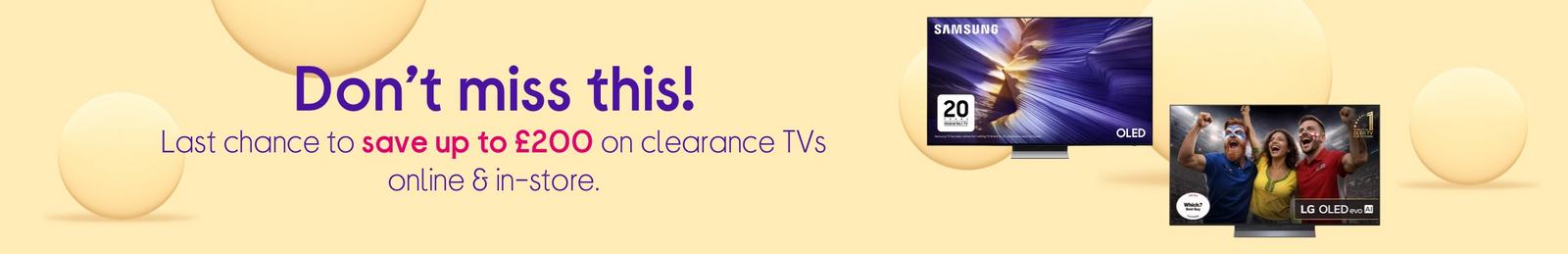 Clearance TVs.