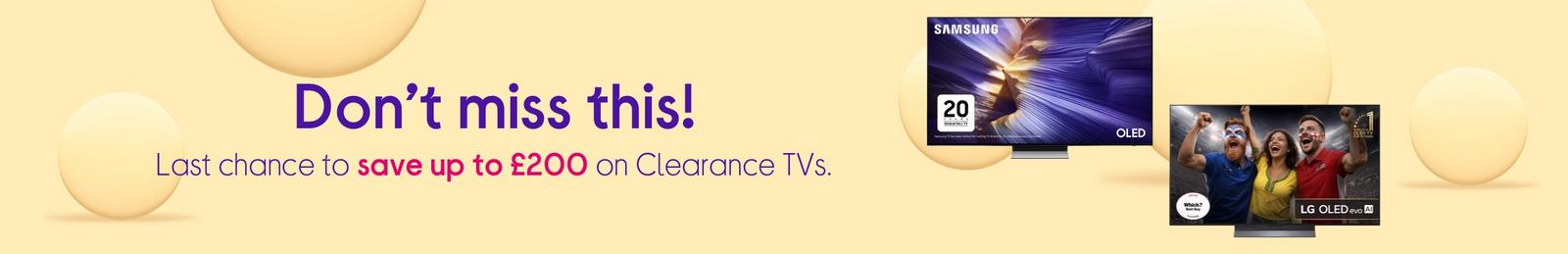 Clearance TVs.