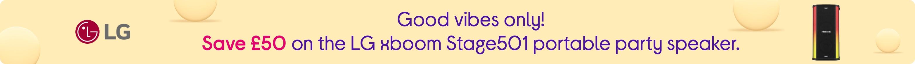 Good vibes only! Save £50 on the LG xboom Stage501 portable party speaker.