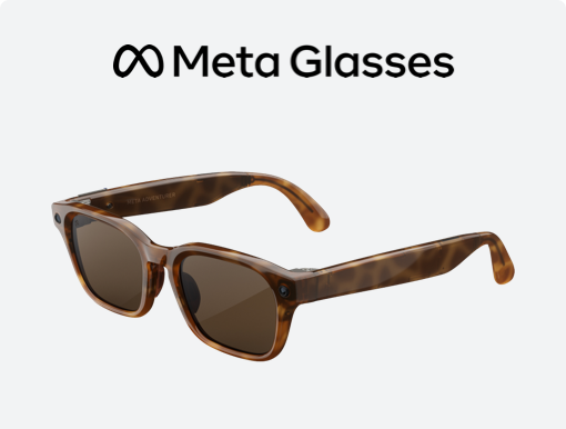 Imagery of Meta Glasses with logo.