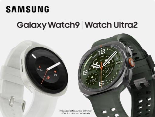 Image of Samsung Galaxy Watch with Samsung logo