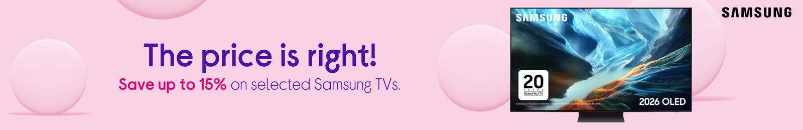 Imagery of Samsung TVs  with logo