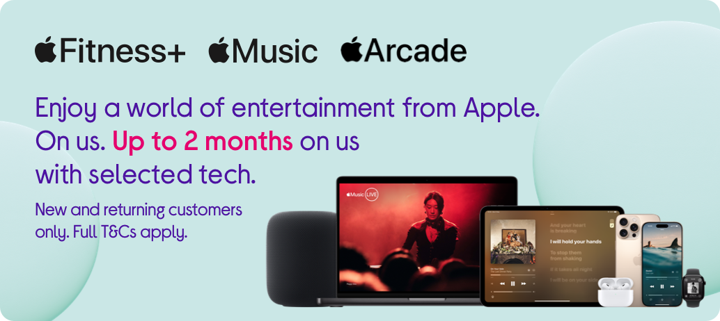 Apple services. On us.
