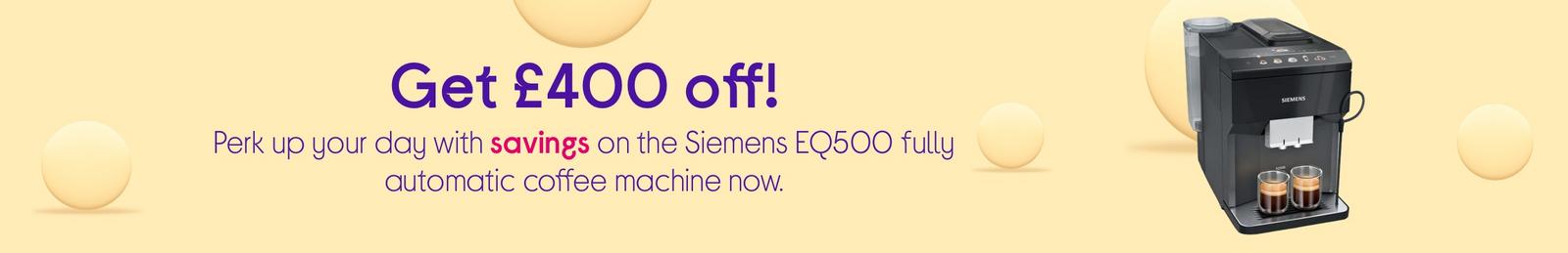 Perk up your day with savings on the Siemens EQ500 fully automatic coffee machine now.